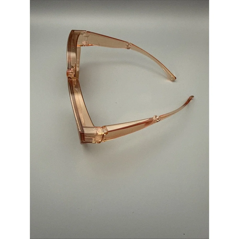 Square Oversize Sunglasses Orange Translucent Brown Lenses & Acrylic Frame Style